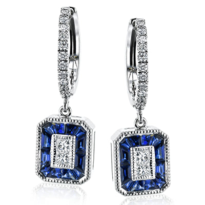 Color Earring in 18k Gold with Diamonds