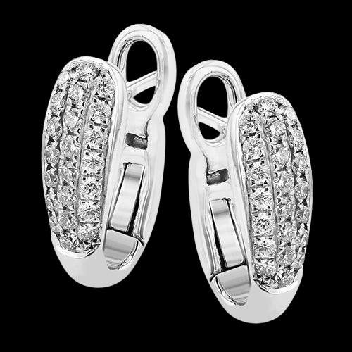 Hoop Earring in 18k Gold with Diamonds