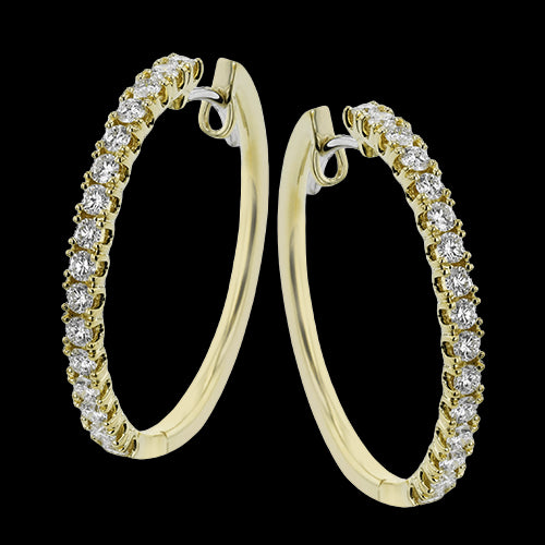 Hoop Earring in 18k Gold with Diamonds