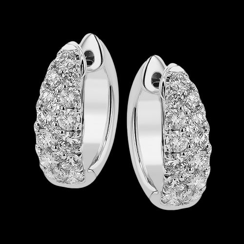 Hoop Earring in 18k Gold with Diamonds