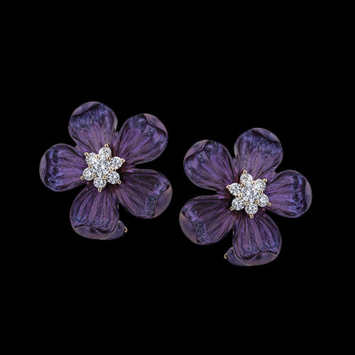 Color Earring in 18k Gold with Diamonds