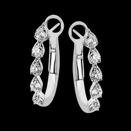 Hoop Earring in 18k Gold with Diamonds