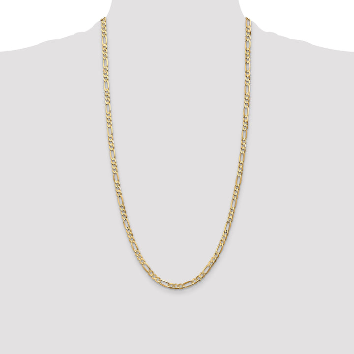 14k 4.5mm Concave Open Figaro Chain