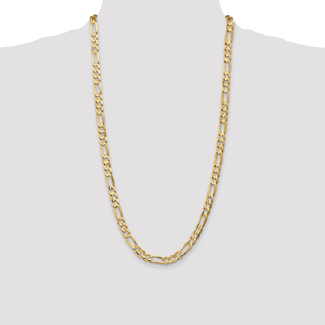 14k 6.75mm Concave Open Figaro Chain