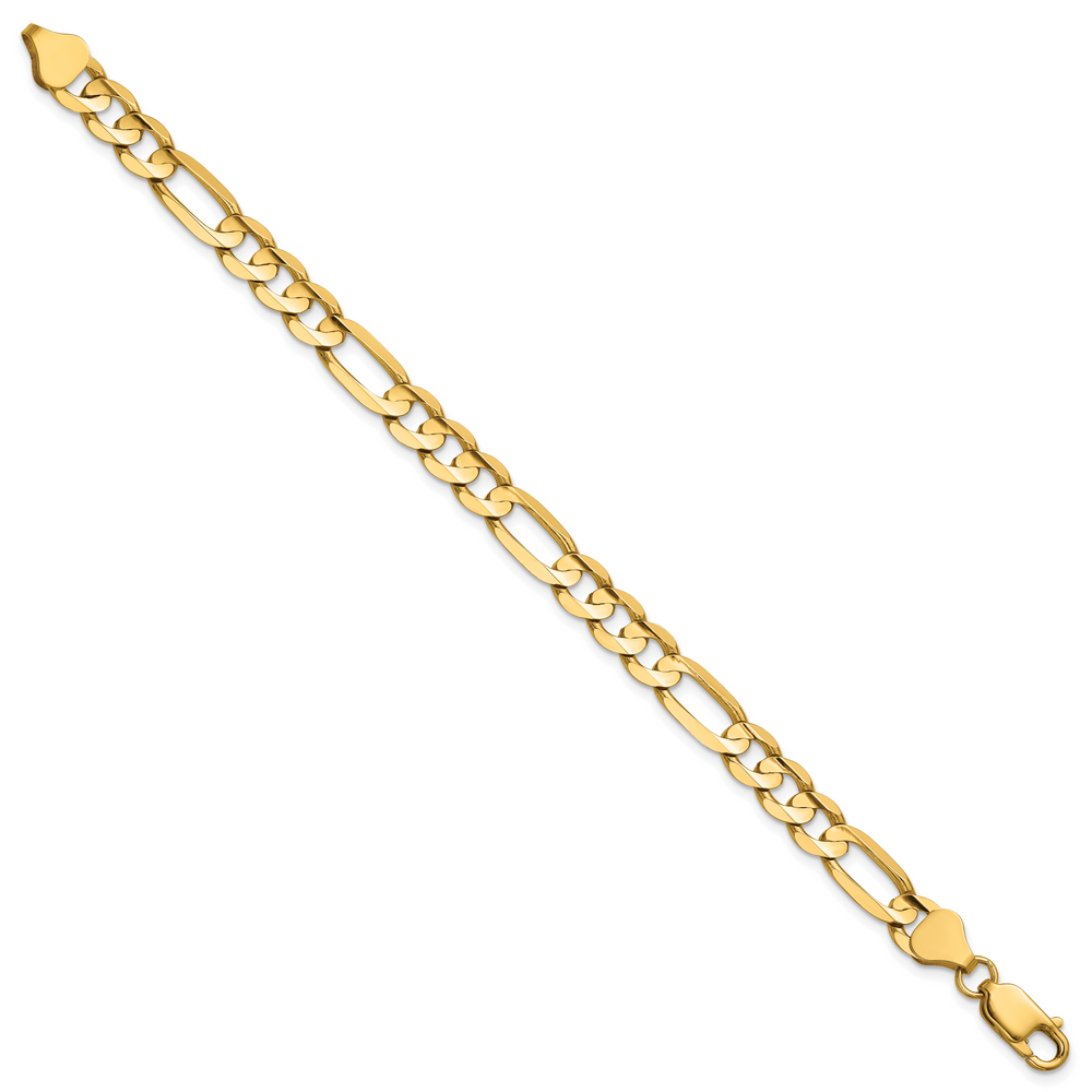 14k 6.75mm Concave Open Figaro Chain