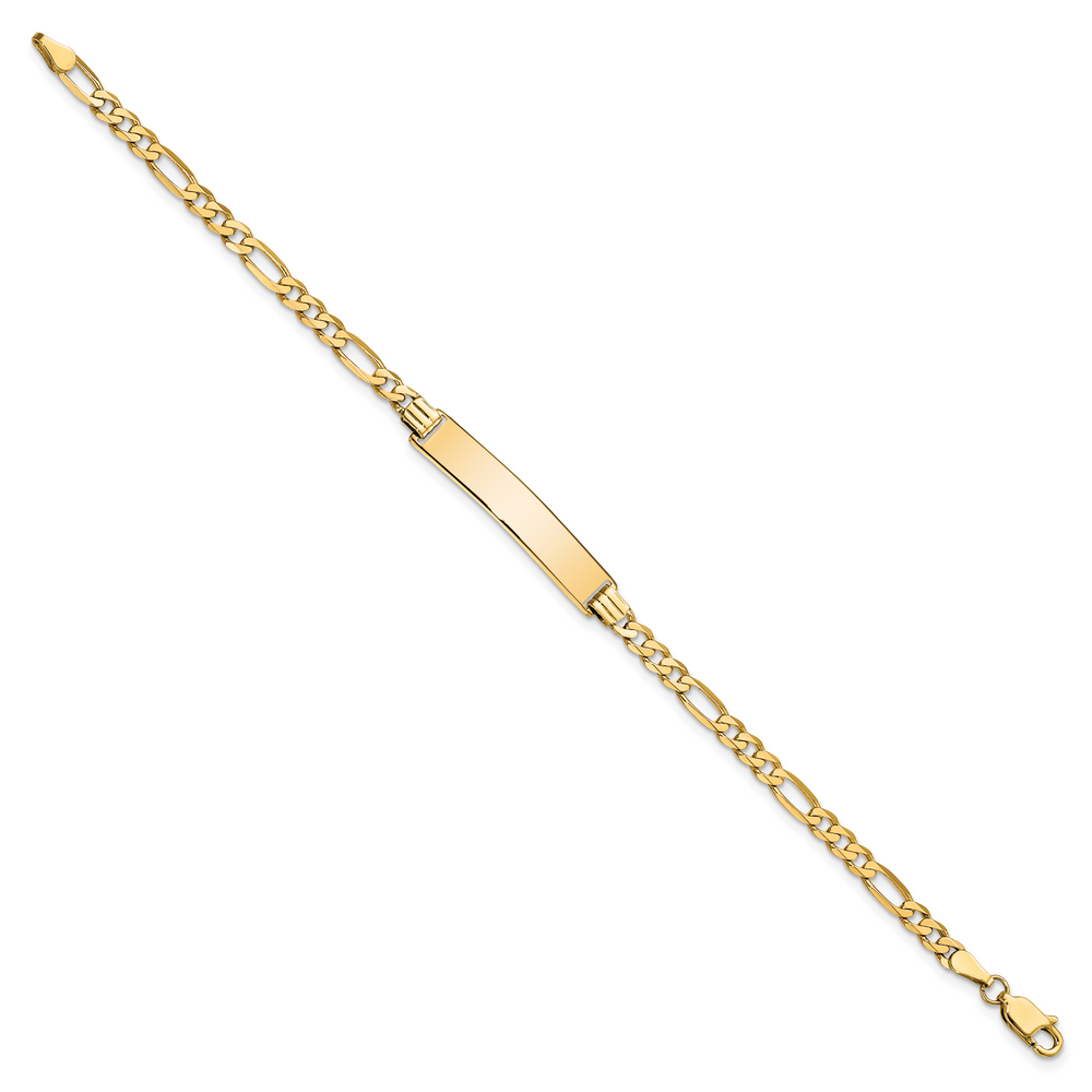 14k Flat Figaro Link ID Bracelet