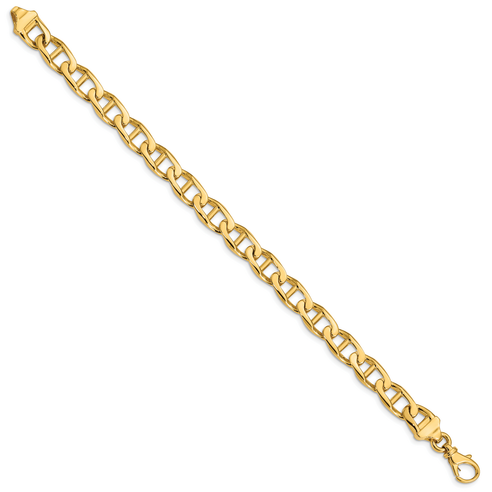 14k 9mm Hand-polished Anchor Link Bracelet