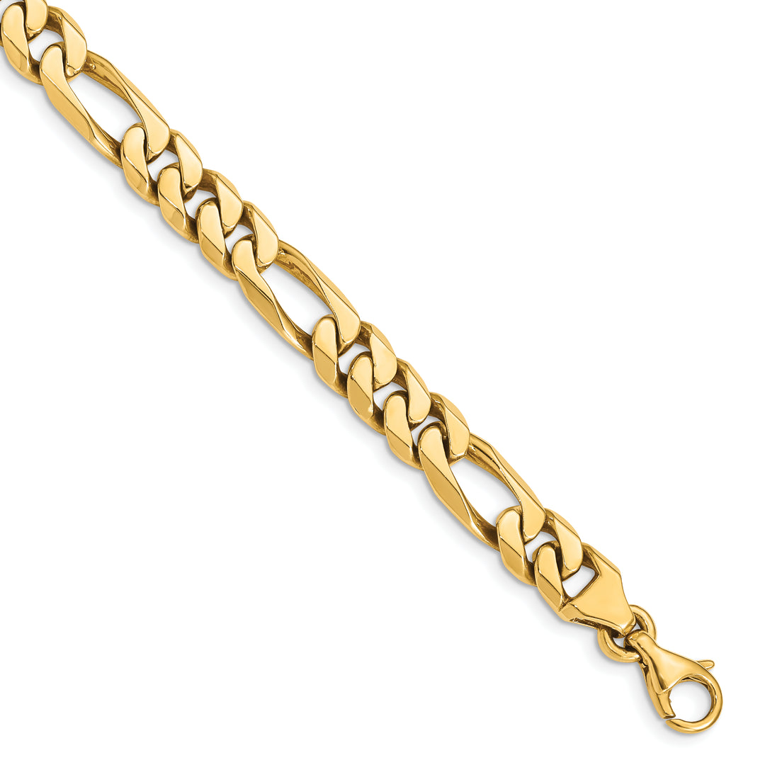 14k 8mm Hand-polished Figaro Link Chain