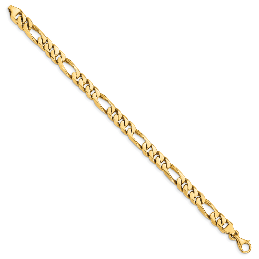 14k 8mm Hand-polished Figaro Link Bracelet