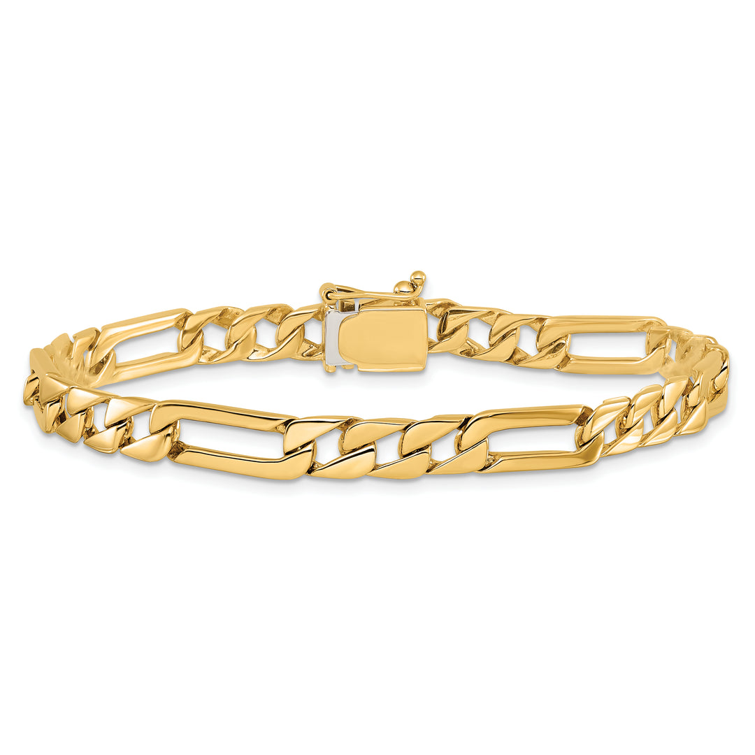 14K 6mm Hand-polished Fancy Link Bracelet