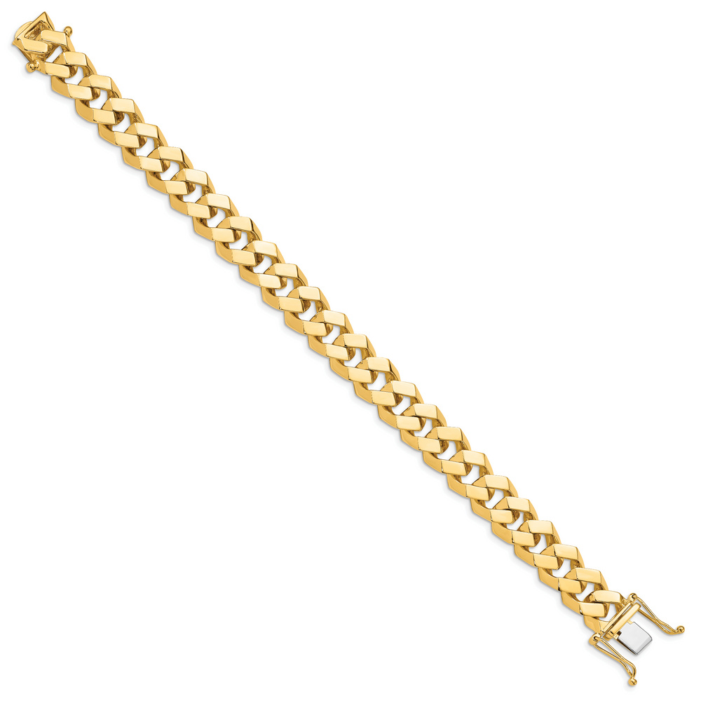 14k 11.5mm Hand-polished Fancy Link Bracelet