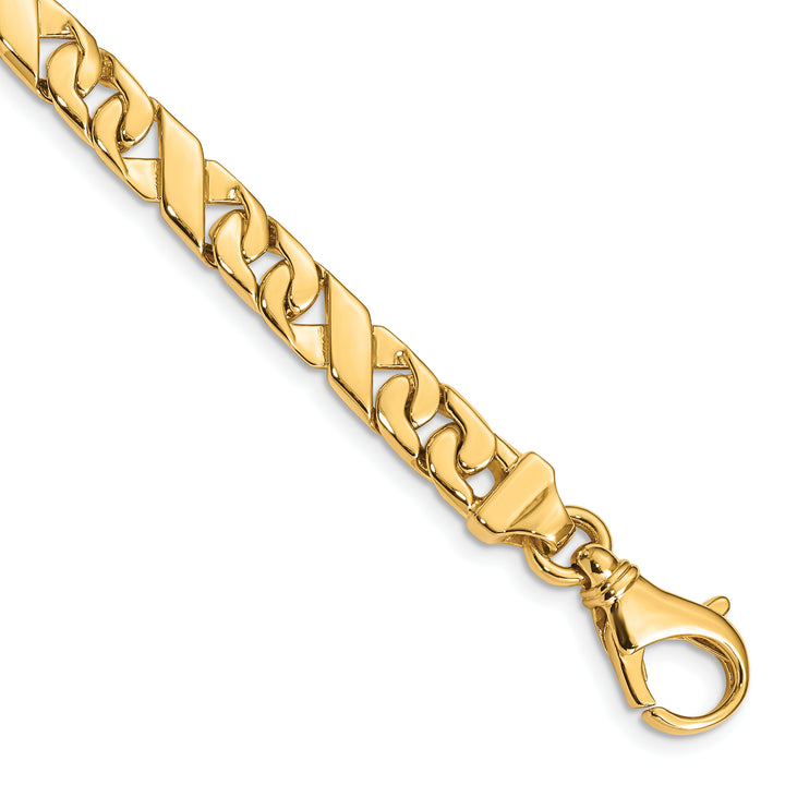 14K 6.7mm Hand-polished Fancy Link Chain
