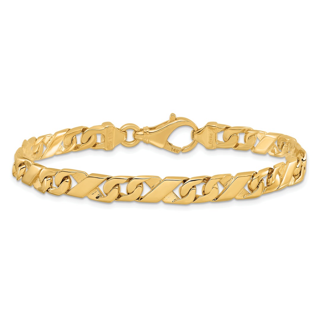 14K 6.7mm Hand-polished Fancy Link Chain