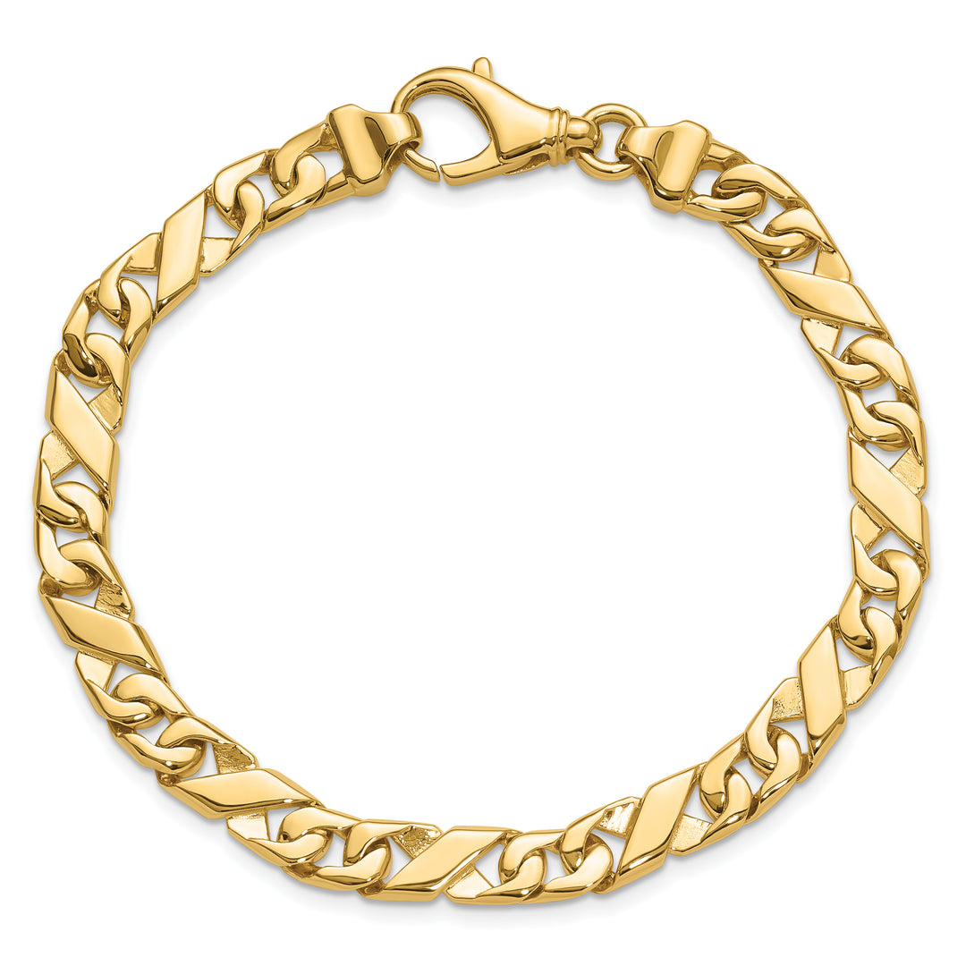 14K 6.7mm Hand-polished Fancy Link Chain
