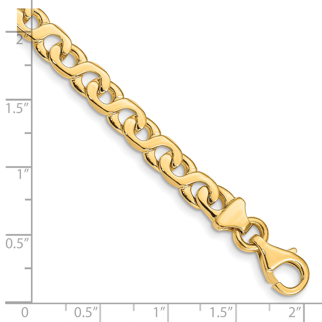 14K 6.2mm Hand-Polished Fancy Link Chain