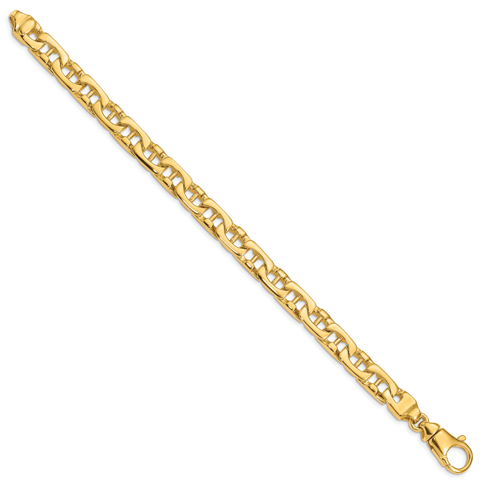 14K 8.5mm Hand-polished Fancy Link Bracelet