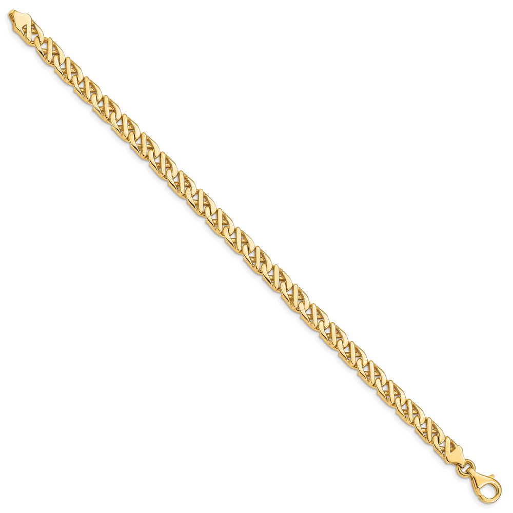 14K 6.1mm Hand-polished Fancy Link Bracelet