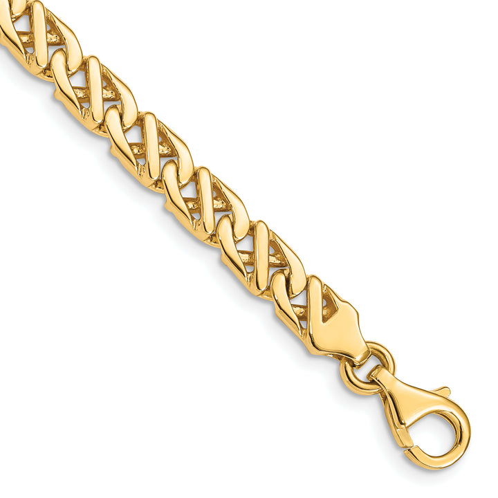 14K 6.1mm Hand-polished Fancy Link Bracelet