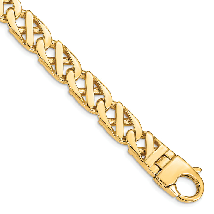 14K 10.2mm Hand-polished Fancy Link Bracelet