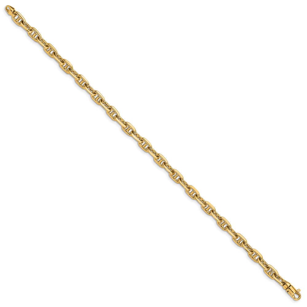 14k 5.1mm Hand-polished Fancy Link Bracelet