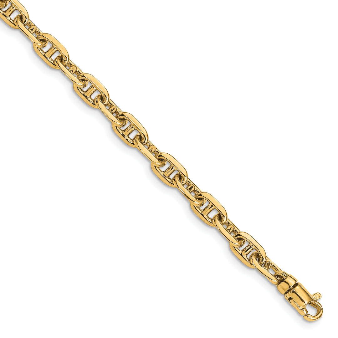 14k 5.1mm Hand-polished Fancy Link Bracelet