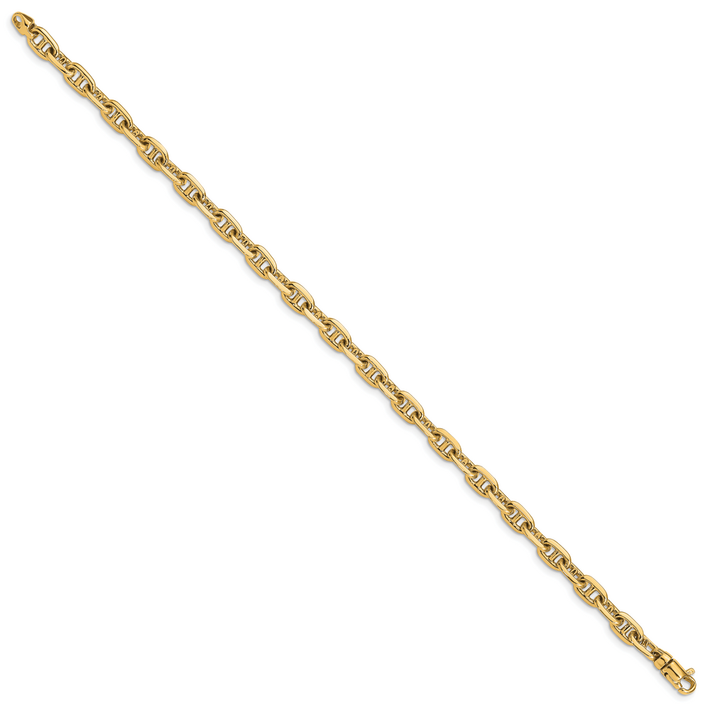 14k 5.1mm Hand-polished Fancy Link Bracelet