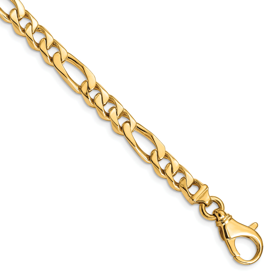 14k 6.5mm Hand-polished Fancy Link Chain Bracelet