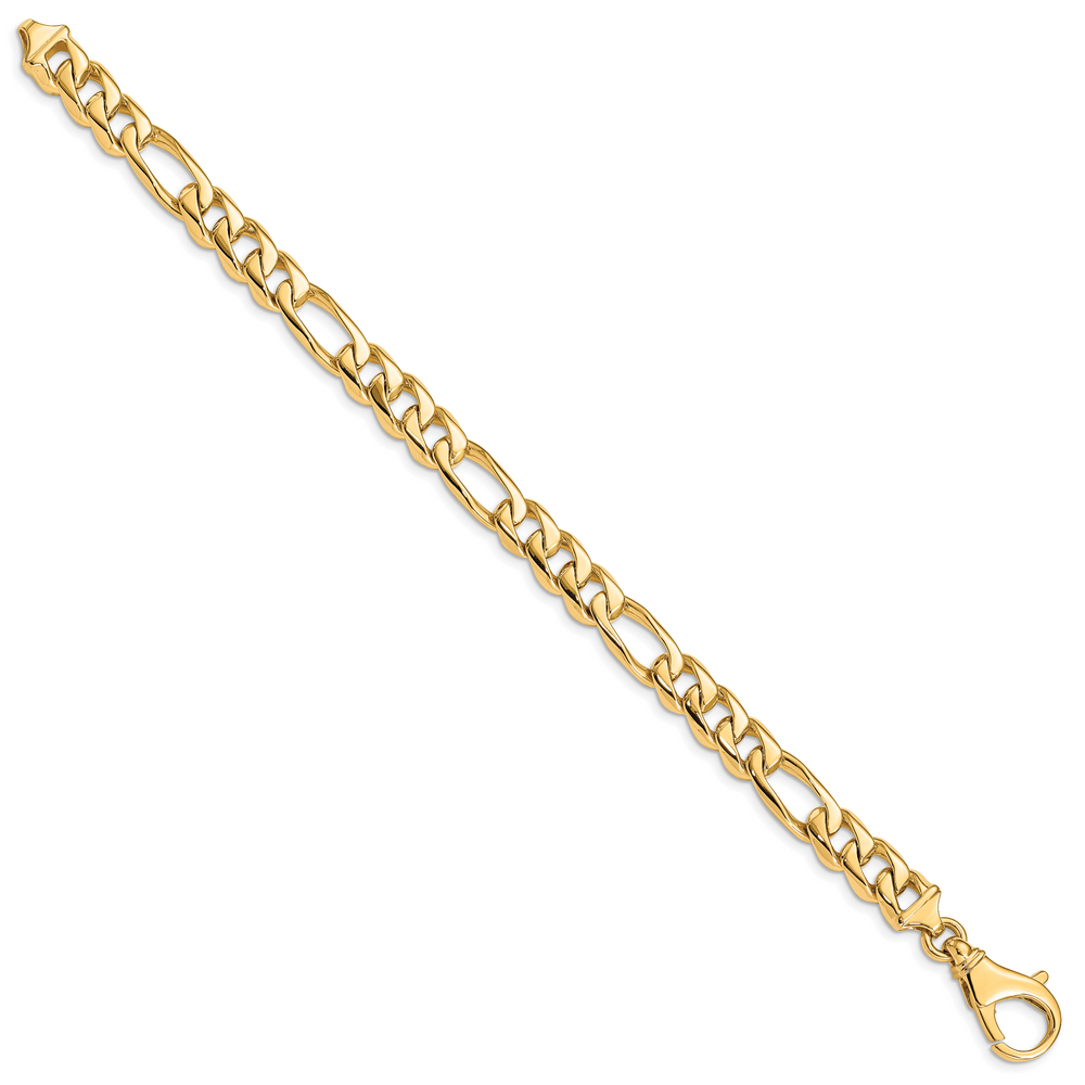14k 8.5mm Hand Polished Fancy Link Bracelet