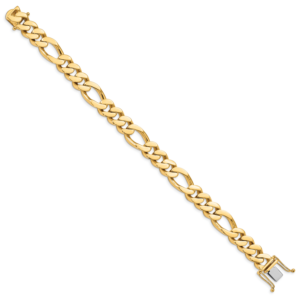 14k 11.8mm Hand Polished Fancy Link Bracelet