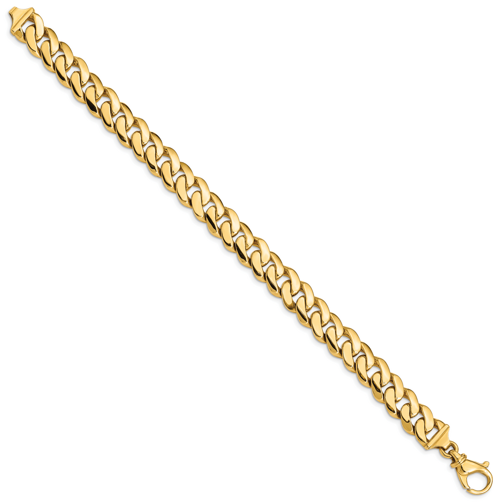 14k 10.75mm Hand Polished Fancy Link Bracelet
