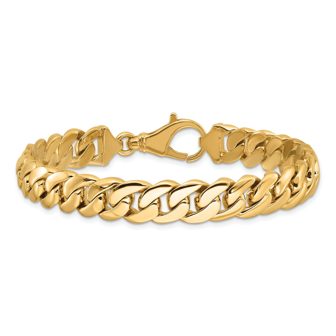 14k 10.75mm Hand Polished Fancy Link Bracelet
