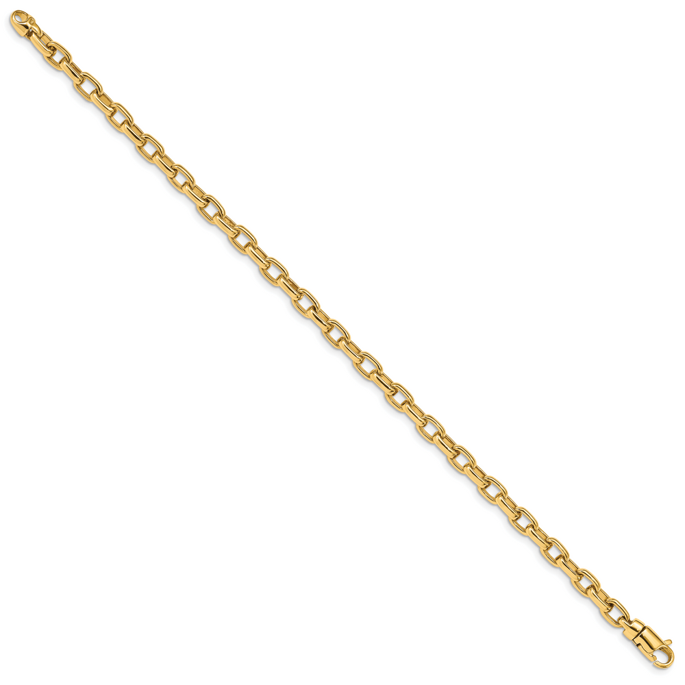 14k 5.0mm Hand Polished Fancy Link Bracelet