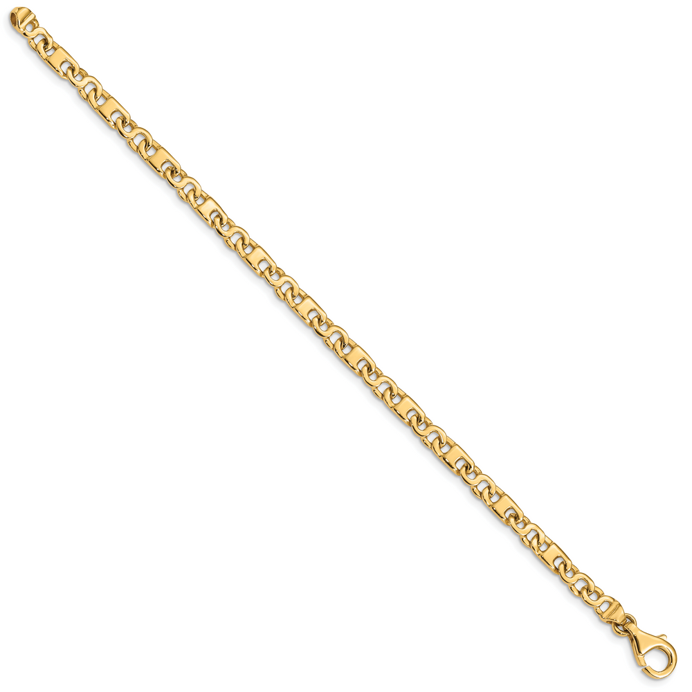 14k Hand Polished 4.4mm Fancy Link Bracelet