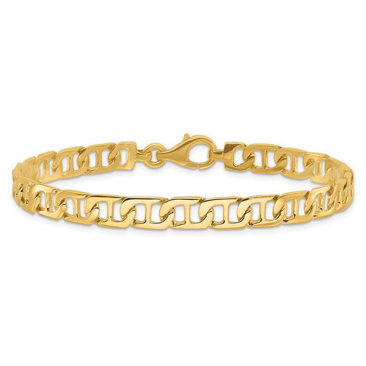 14k 6.5mm Hand-polished Fancy Anchor Link Bracelet