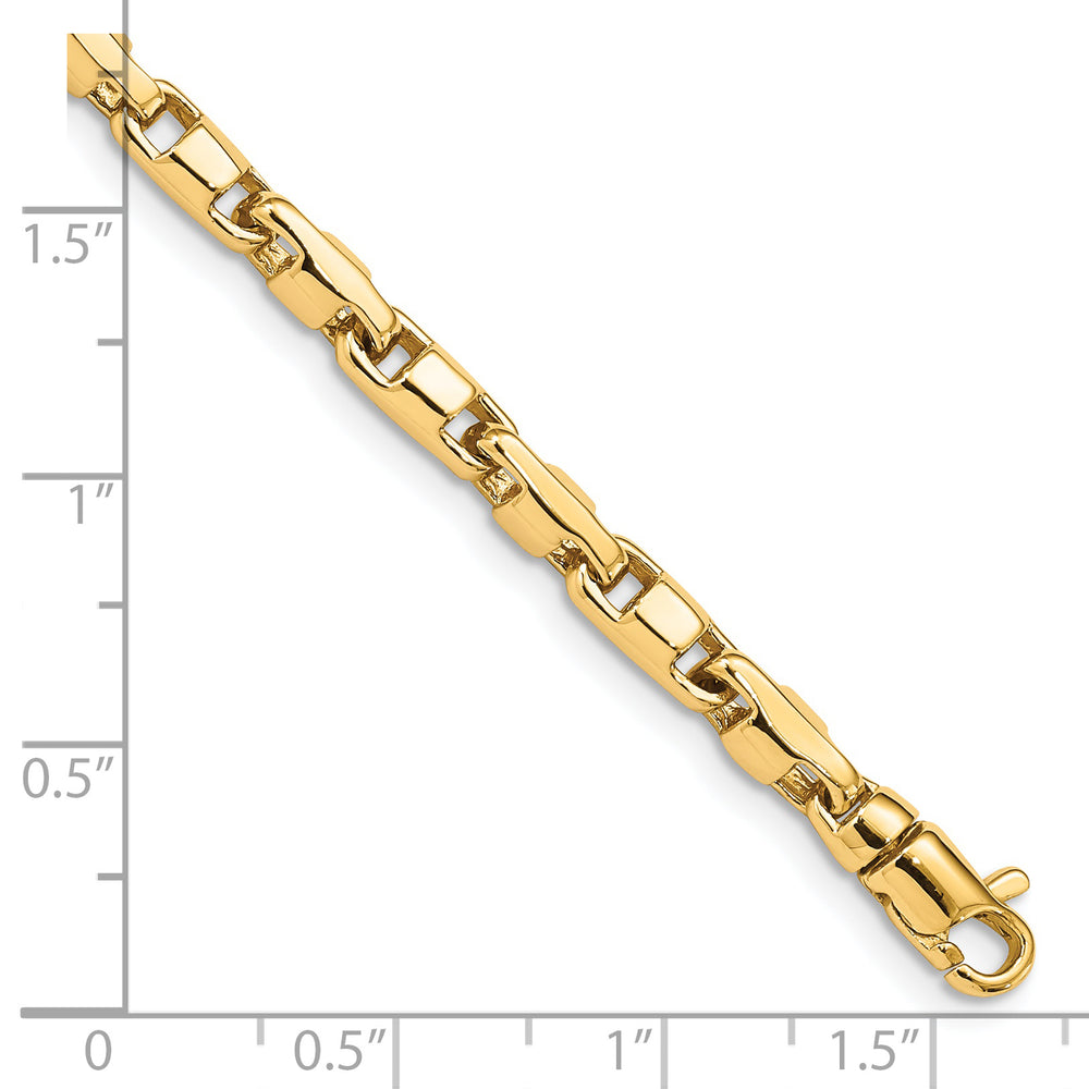 14K 4mm Hand-polished Fancy Link Chain