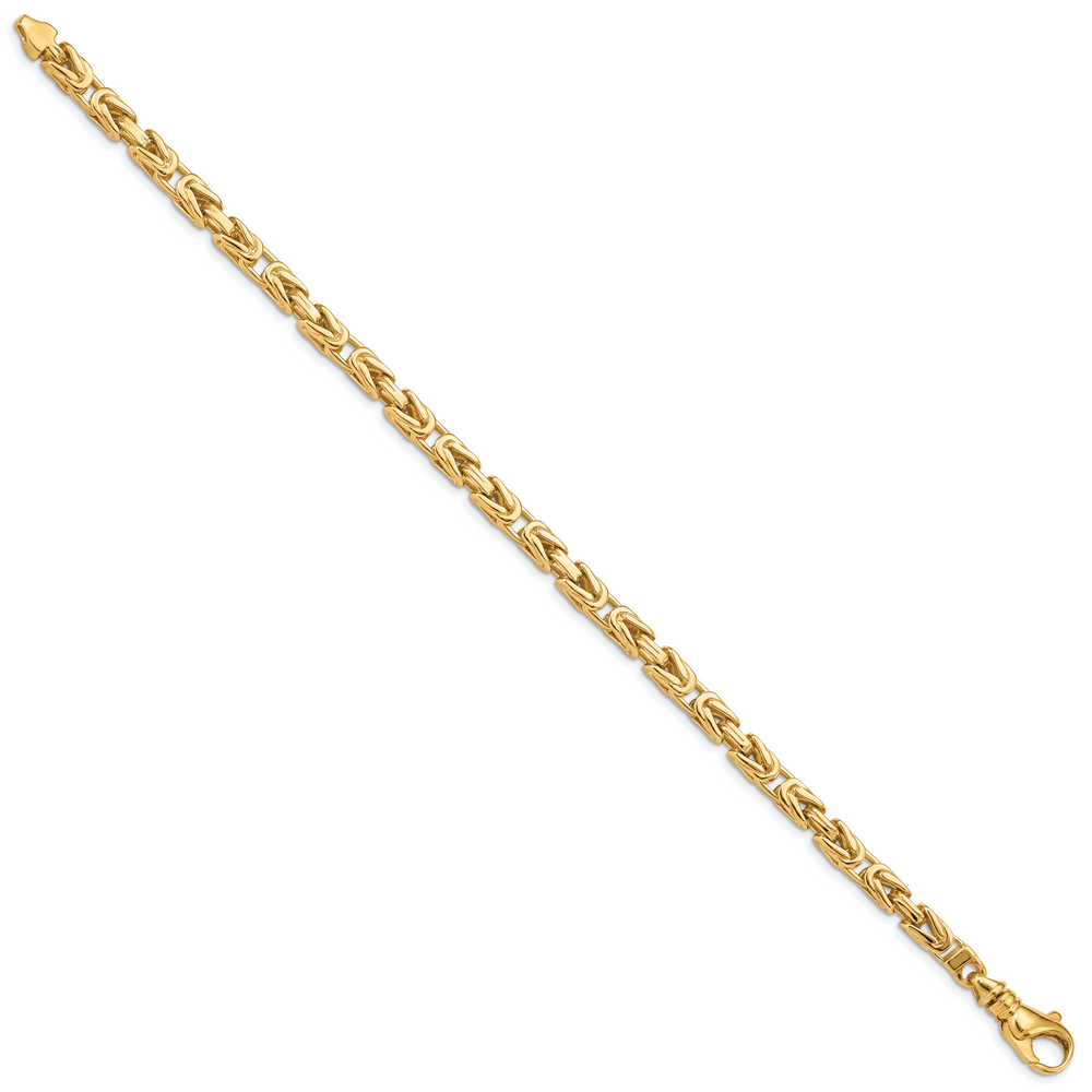 14k 4.9mm Hand-polished Byzantine Link Bracelet