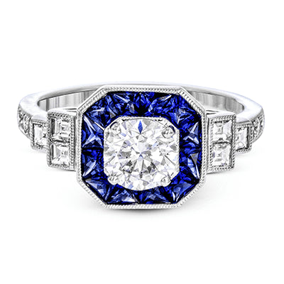 Engagement Ring in 18k Gold with Diamonds