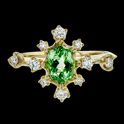 Color Ring in 18k Gold with Diamonds