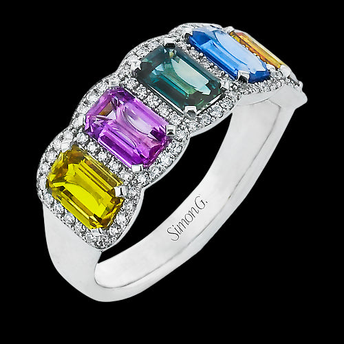 Color Ring in 18k Gold with Diamonds