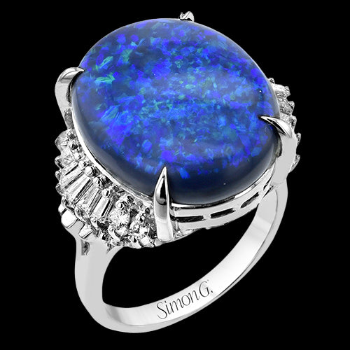 Color Ring in Platinum with Diamonds