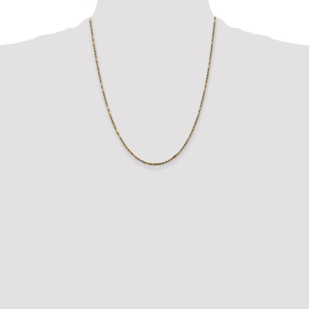14k 1.8mm D/C Milano Rope Chain