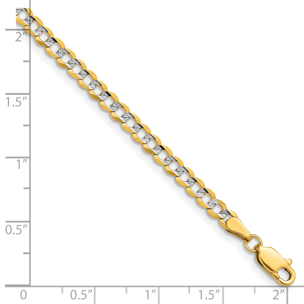 14k 3.7mm Lightweight PavÃ© Flat Cuban Chain