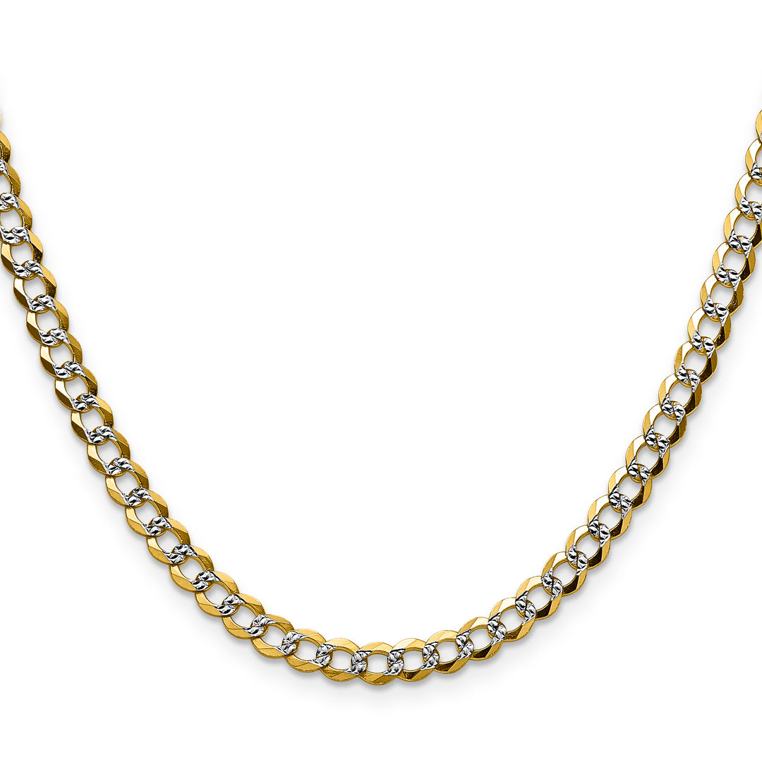 14k 4.7mm Lightweight PavÃ© Flat Cuban Chain