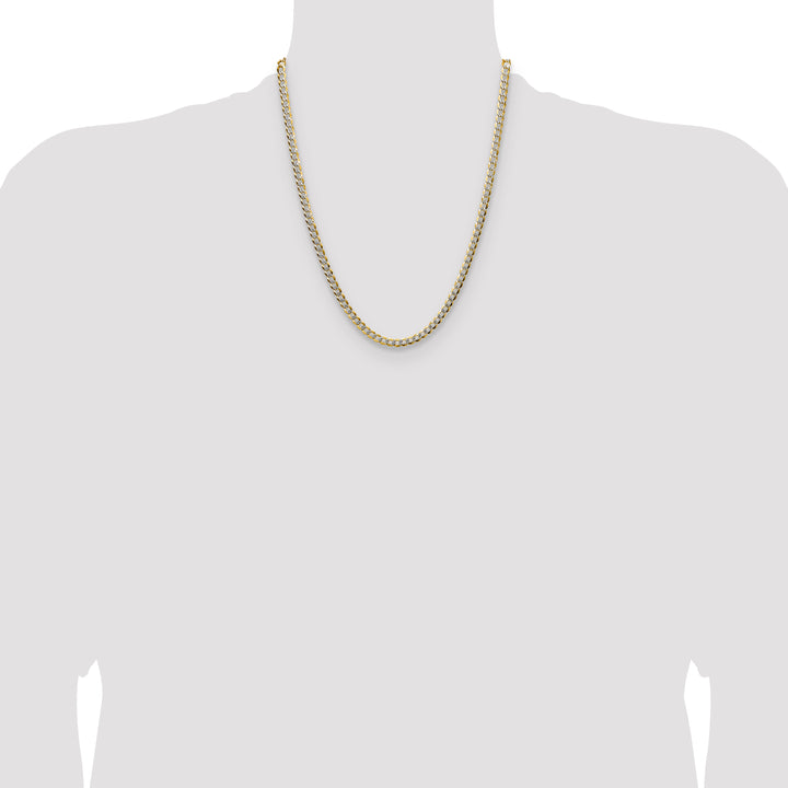 14k 4.7mm Lightweight PavÃ© Flat Cuban Chain
