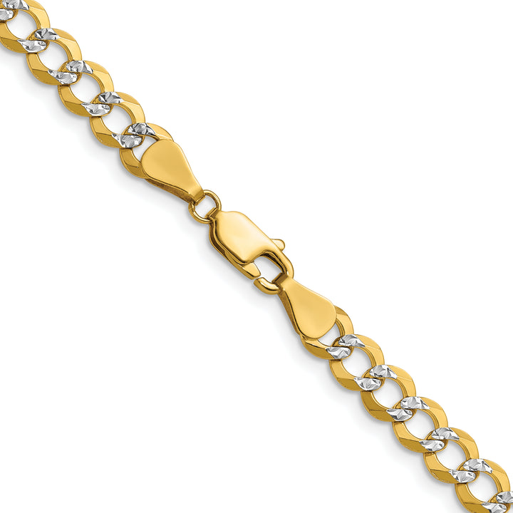 14k 5.9mm Lightweight PavÃ© Flat Cuban Chain