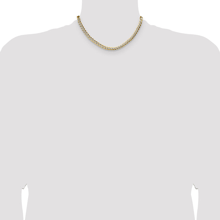 14k 5.9mm Lightweight PavÃ© Flat Cuban Chain