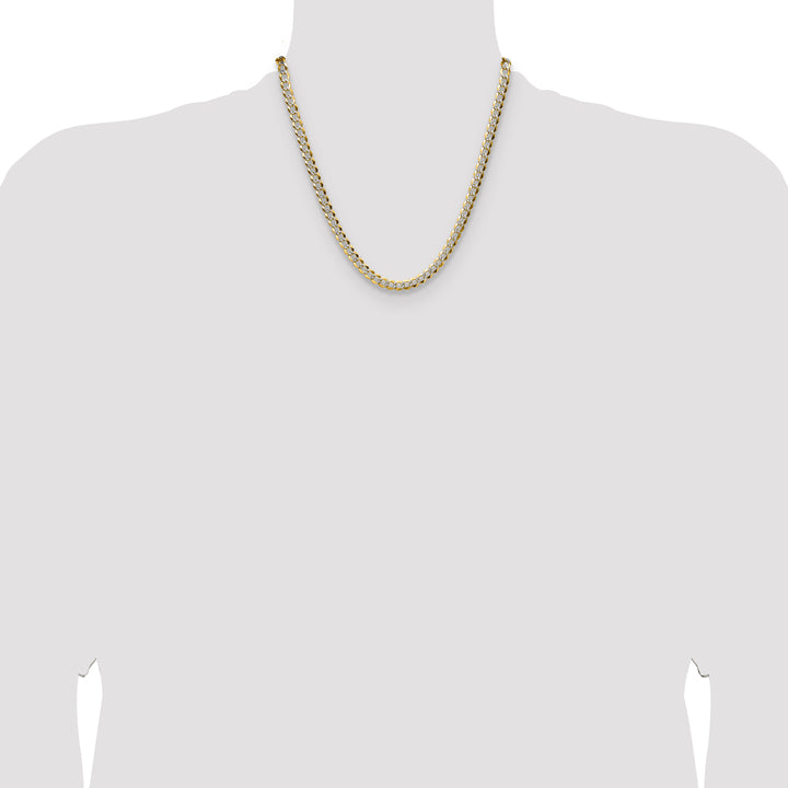 14k 5.9mm Lightweight PavÃ© Flat Cuban Chain