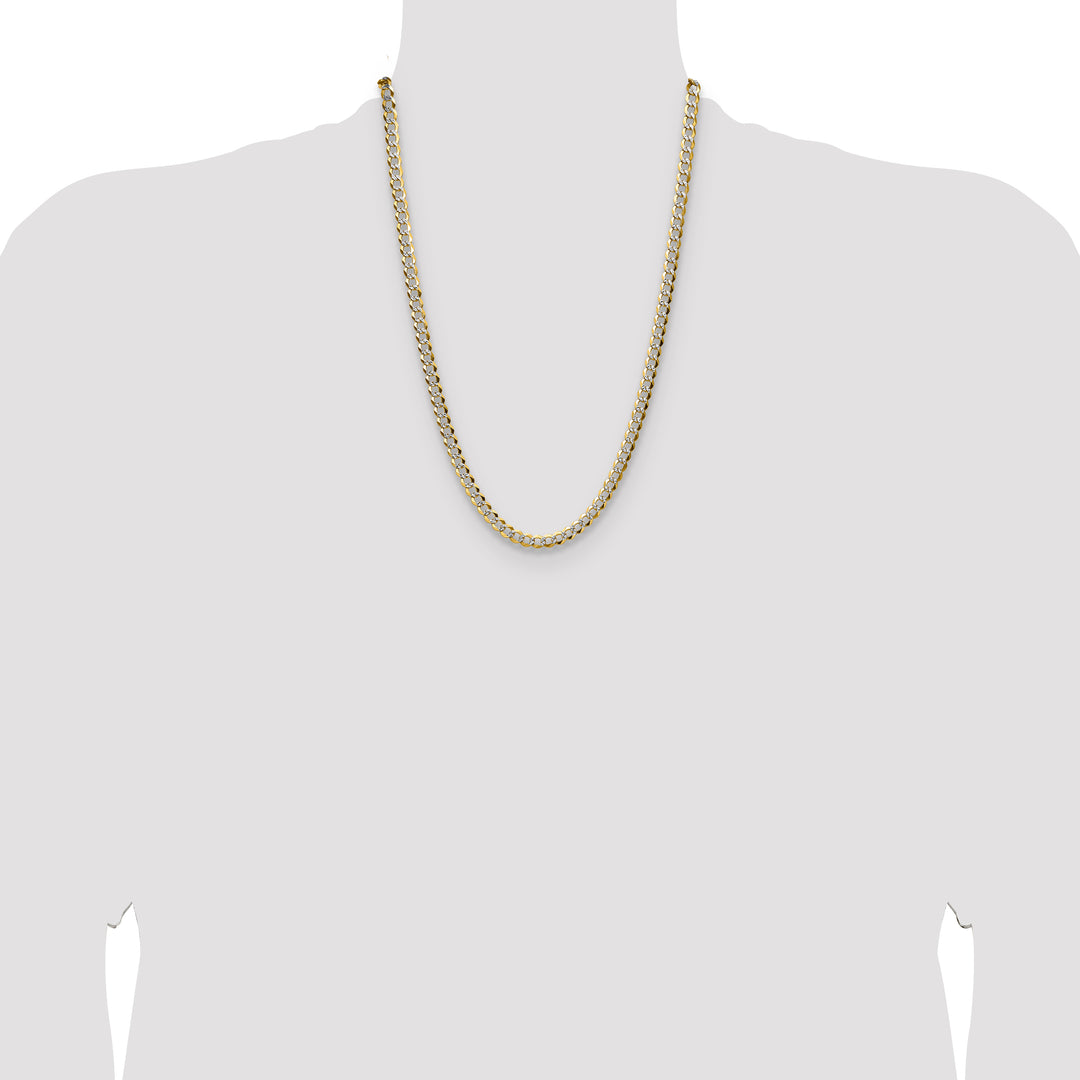 14k 5.9mm Lightweight PavÃ© Flat Cuban Chain