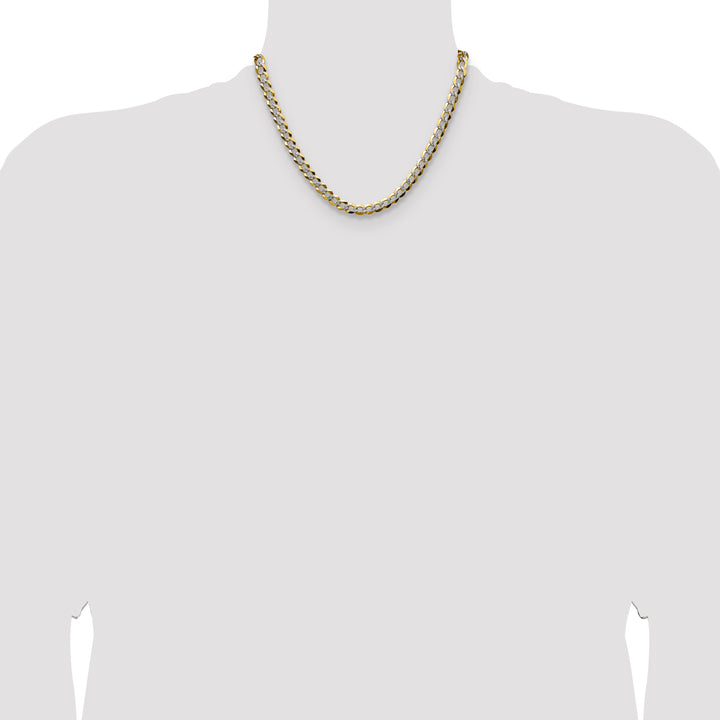 14k 7.2mm Lightweight PavÃ© Flat Cuban Chain
