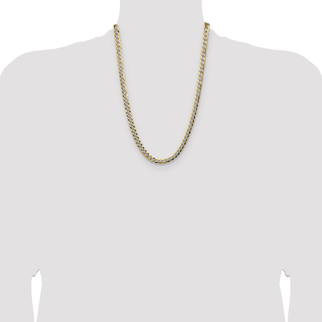 14k 7.2mm Lightweight PavÃ© Flat Cuban Chain